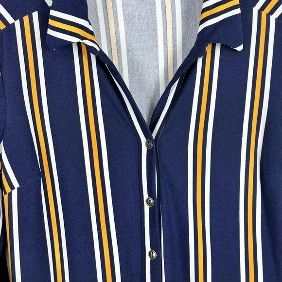 Women's 3/4 Sleeve Striped Travel Dress - Picture 3 of 9